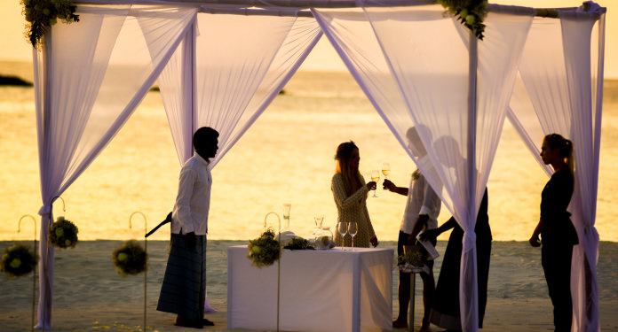 Beach wedding in Punta Cana at sunset