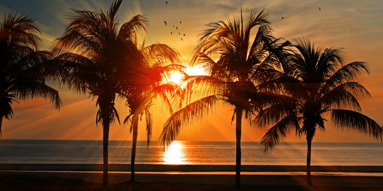 Sunset at a Punta Cana beach