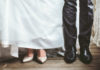 Picture of bride and groom's legs and shoes