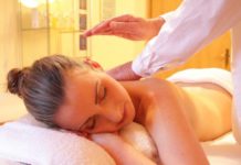 Woman being massaged